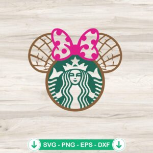 Minnie Mouse Starbucks coffee logo svg file for cricut cutting