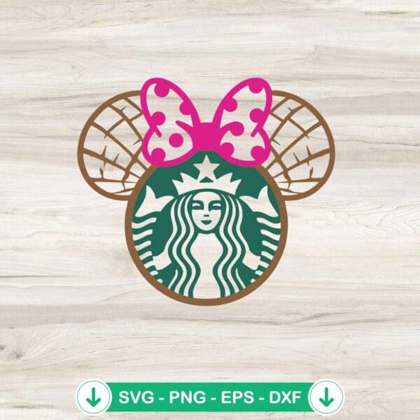 Minnie Mouse Starbucks coffee logo svg file for cricut cutting