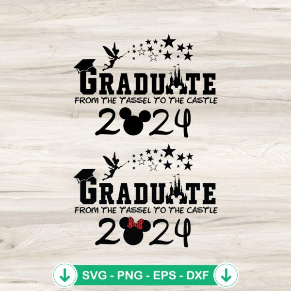 Disney Mouse Castle Graduate 2024 SVG file for Cricut and cutting machines