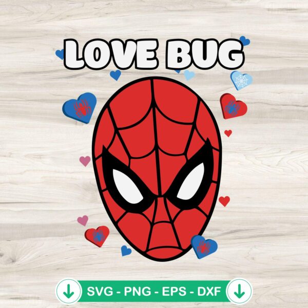 Spider Man Love Bug Valentine svg file for Cricut cutting