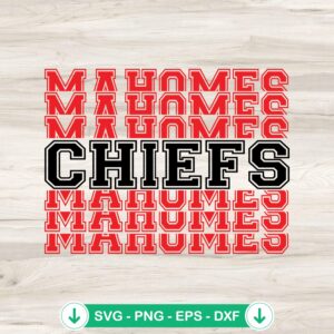 Patrick Mahomes Chiefs SVG file for cutting machines