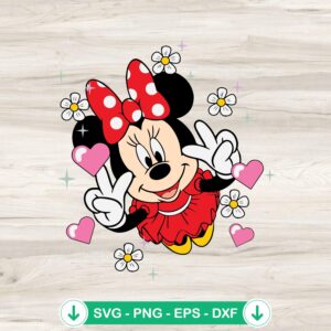 Minnie Mouse Peace Sign SVG file for cutting machines