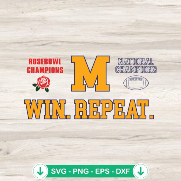 Michigan Wolverines Win Repeat Champions SVG file for cricut