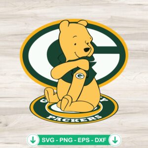 Winnie the Pooh Green Bay Packers svg file for cricut
