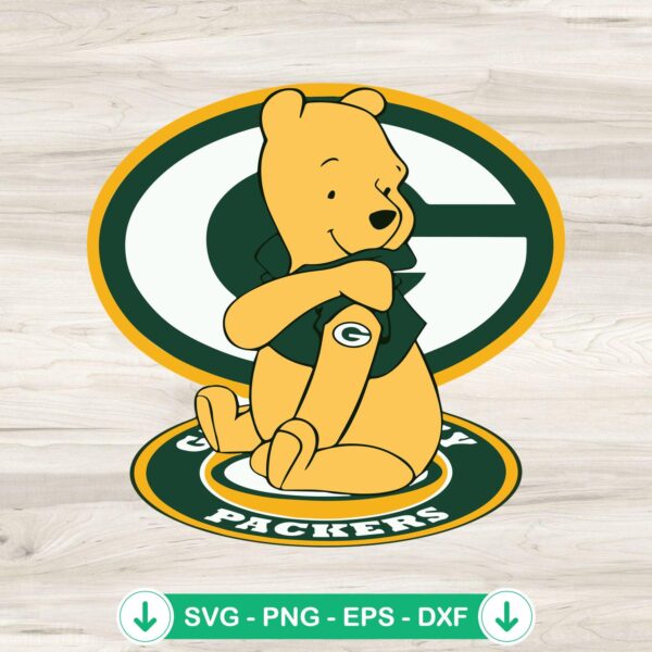 Winnie the Pooh Green Bay Packers svg file for cricut