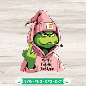 Middle Finger Grinch SVG file for Cricut - Christmas cut file
