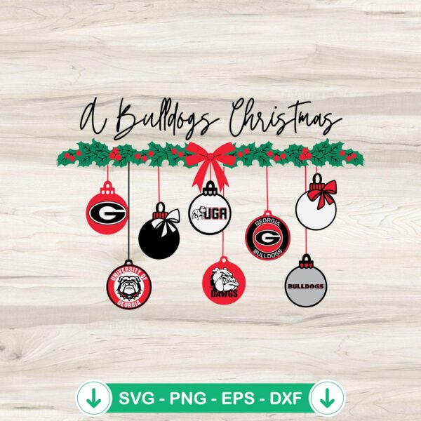 Bulldogs Christmas SVG file for Cricut cutting machine