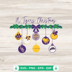 LSU Tigers Christmas SVG file for Cricut & DIY crafts