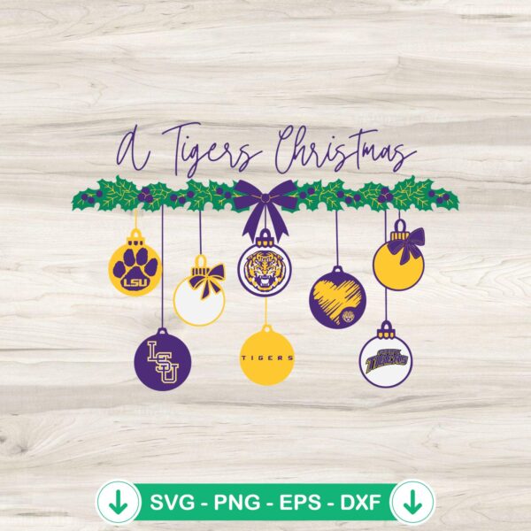 LSU Tigers Christmas SVG file for Cricut & DIY crafts