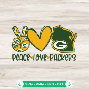 Peace Love Packers SVG file for Cricut and cutting projects