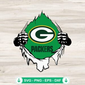 Green Bay Packers SVG file for cricut, ripped shirt design cut file