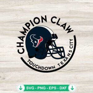 Champion Claw Touchdown SVG file for Houston Texans helmet