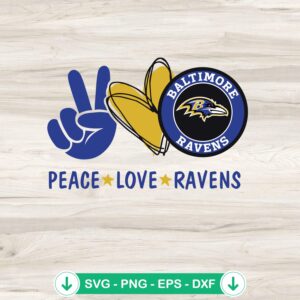 Peace Love Ravens SVG file for Cricut cutting machine