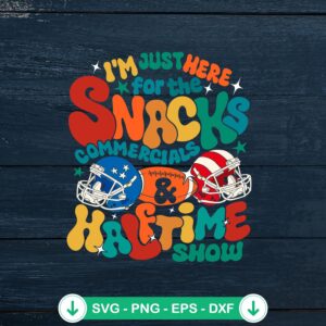 Retro I'm Just Here For The Snacks SVG file for Cricut