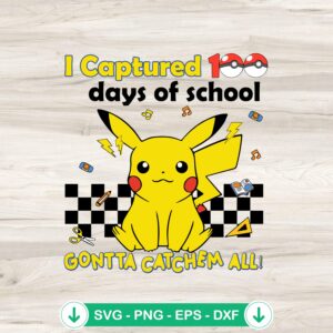 I Captured 100 Days Of School SVG file for Cricut and Silhouette