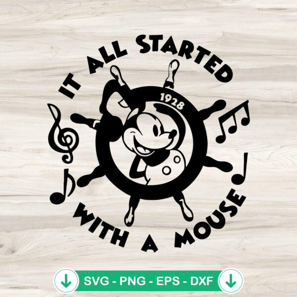 Mickey Mouse It All Started with a Mouse SVG file for Cricut