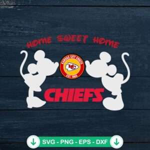 Kansas City Chiefs SVG file featuring Mickey Minnie Home Sweet Home theme