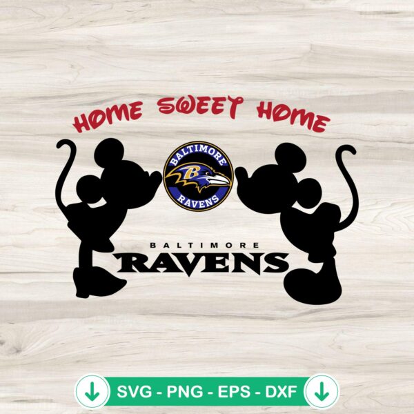 Mickey Minnie Baltimore Ravens SVG file for cutting machine