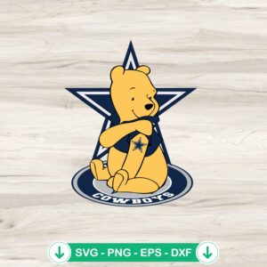Winnie The Pooh Dallas Cowboys SVG file for Cricut cutting