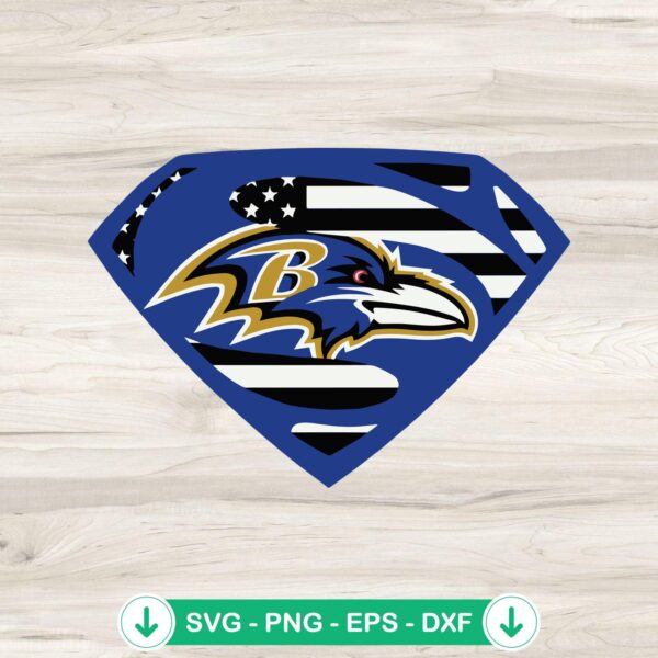 Baltimore Ravens Superman logo SVG file for Cricut cutting machine