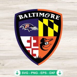 Baltimore Ravens Orioles Bullets SVG file for Cricut cutting machine