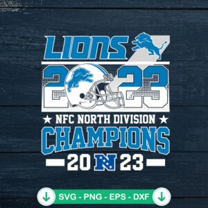 Detroit Lions 2023 NFC North Champions SVG file for Cricut