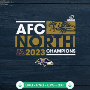 Baltimore Ravens 2023 AFC North Champions SVG file for cricut