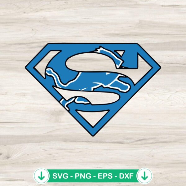 Detroit Lions Superman logo svg file, cricut svg cutting file