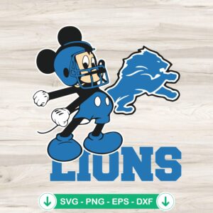 Mickey Dancing Detroit Lions Football SVG file for cutting machines.