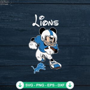 Mickey Mouse Detroit Lions football svg file cutting file