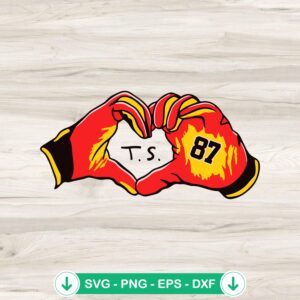 Travis Kelce Taylor Swift heart hands svg file for cricut