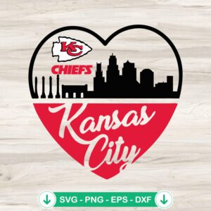 Kansas City Skyline Heart SVG file for Cricut cutting machine