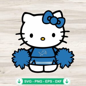 Hello Kitty Detroit Lions SVG file for cutting machine