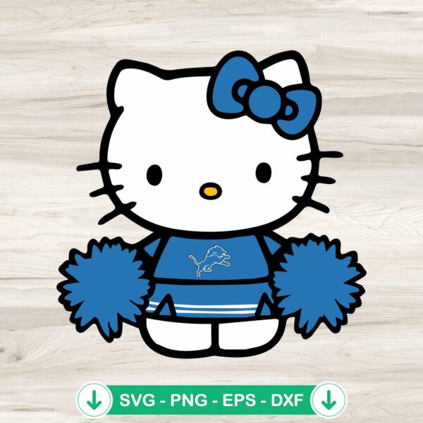 Hello Kitty Detroit Lions SVG file for cutting machine
