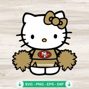 Hello Kitty San Francisco 49ers SVG file for crafting