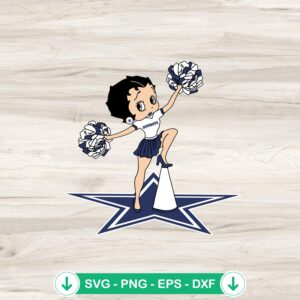 Betty Boop Cheerleader Dallas Cowboys SVG file for cutting machines