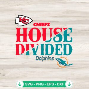 KC Chiefs House Divided Dolphins SVG file for cutting