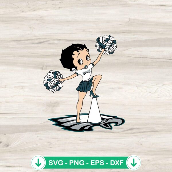 Betty Boop Cheerleader Philadelphia Eagles svg file for cut files