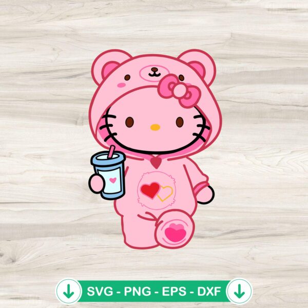 Cute Pink Hello Kitty SVG file, cricut svg for DIY crafts