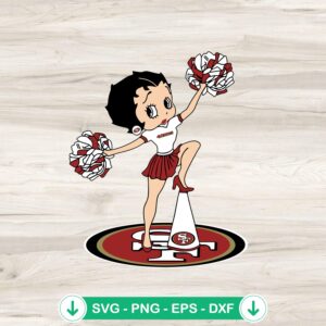 Betty Boop Cheerleader SVG file, cutting file for San Francisco 49ers