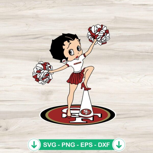 Betty Boop Cheerleader SVG file, cutting file for San Francisco 49ers