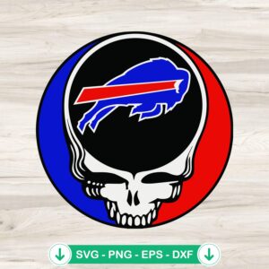 Grateful Dead Skull Buffalo Bills SVG file, cricut svg cut file