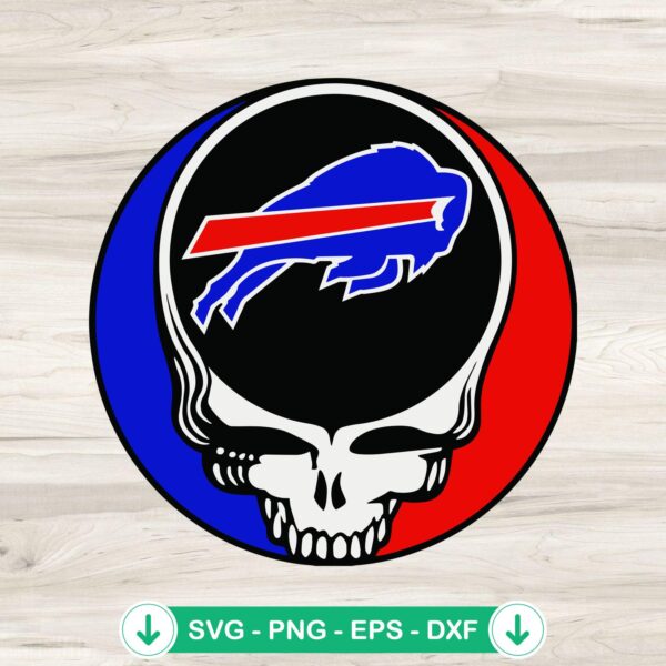 Grateful Dead Skull Buffalo Bills SVG file, cricut svg cut file