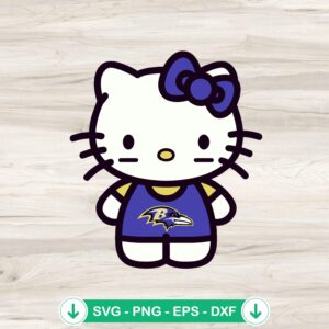 Hello Kitty Baltimore Raven SVG file for cricut svg cutting file