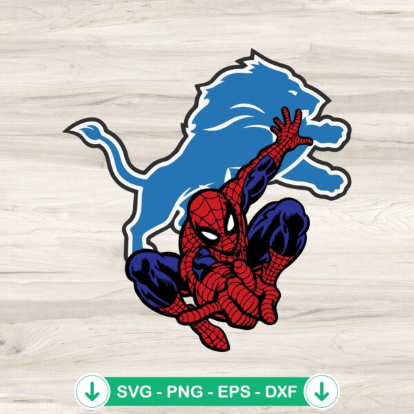 Detroit Lions Spiderman SVG file for Cricut and cutting machines