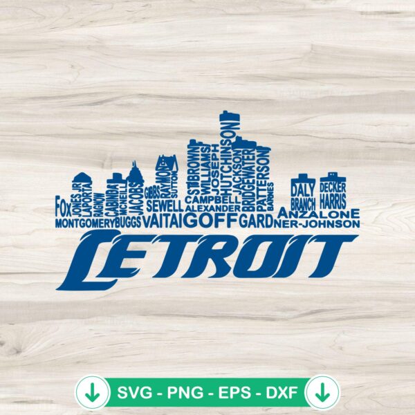 Detroit Lions city SVG file for cricut, NFL football cut file
