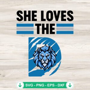 She loves the D Detroit Lions SVG file for Cricut cutting machines