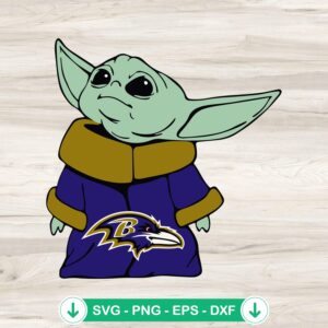 Grogu Baby Yoda Baltimore Ravens SVG file for cutting machine
