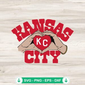 Kansas City Chiefs Heart Hands SVG file for Cricut and cutting machines