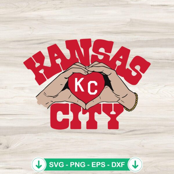 Kansas City Chiefs Heart Hands SVG file for Cricut and cutting machines